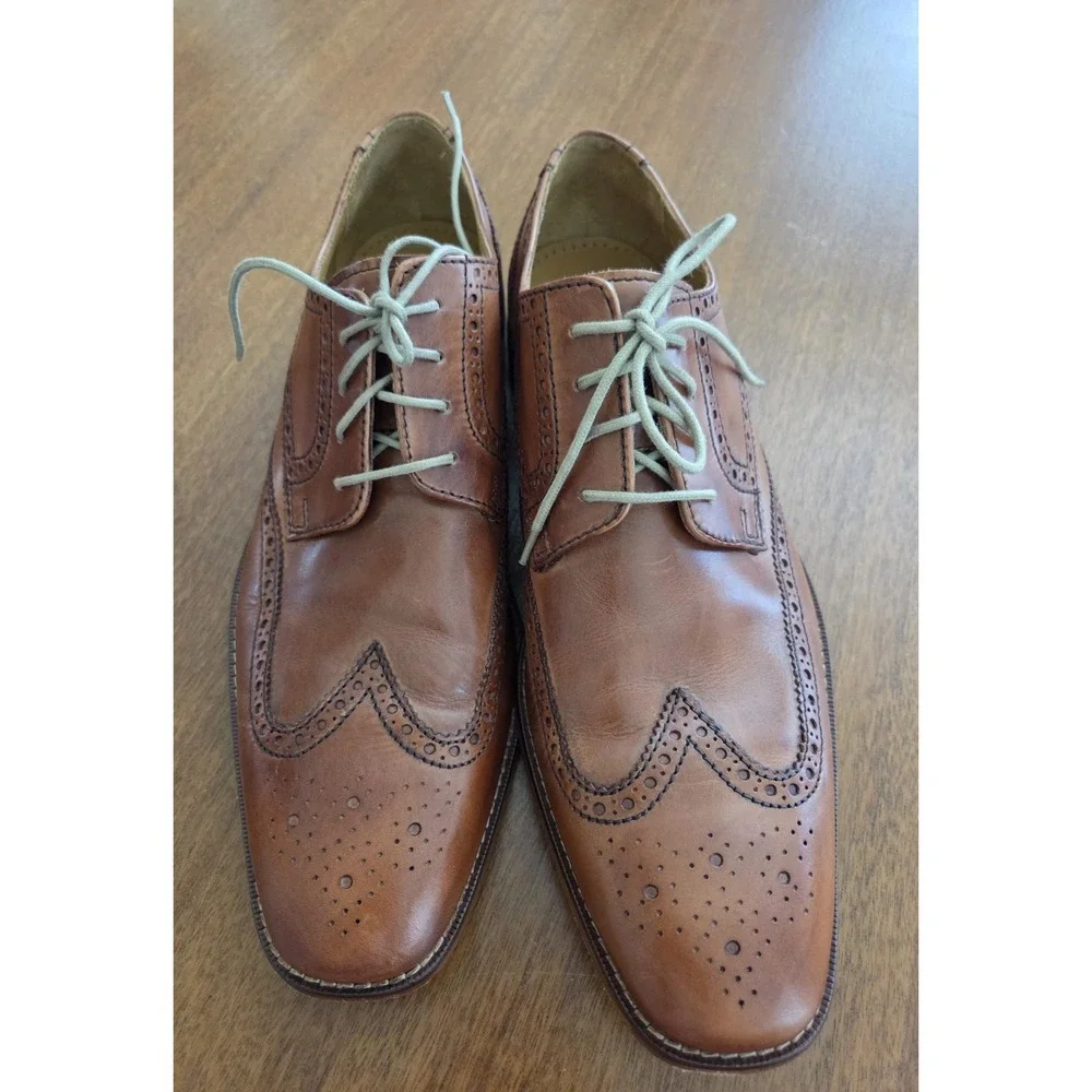 Cole Haan Wingtip Dress Shoes Men's Sz 13 Oxfords CO9303 573141 British‎ Tan